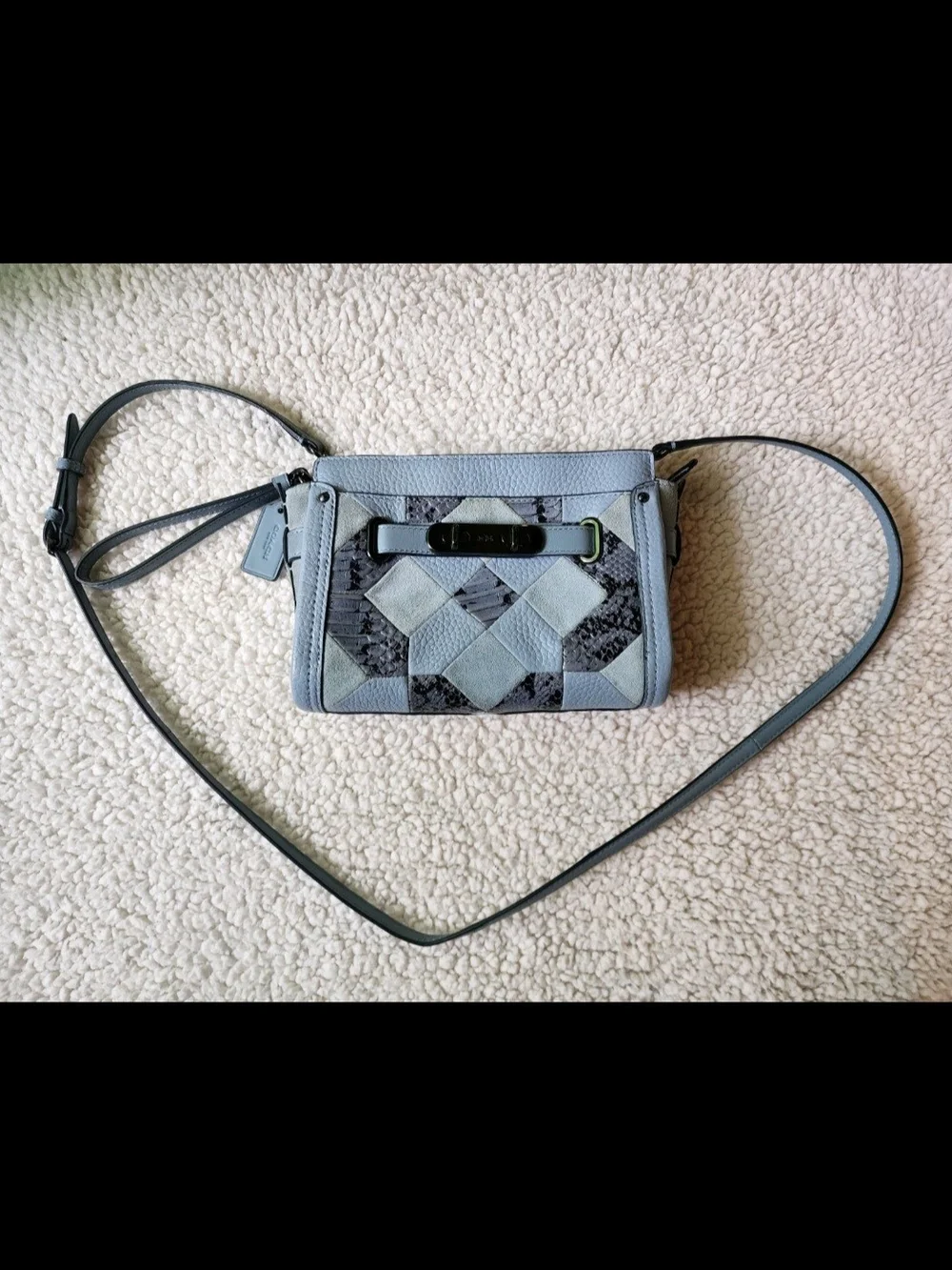 Coach Patchwork Crossbody Bag in Dusty Blue